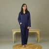 NAVY SOLID SUMMER LINEN PJS