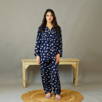 TWILIGHT BUTTERFLIES SUMMER LINEN PJS