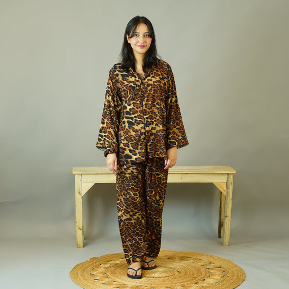 COCOA LEOPARD SUMMER LINEN PJS