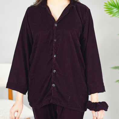 MAGENTA VELVET KIDS PJS