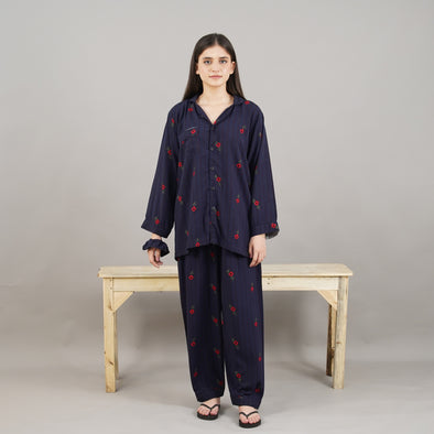 MIDNIGHT FLEUR SUMMER LINEN PJS