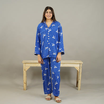 SERENE BOW SUMMER LINEN PJS