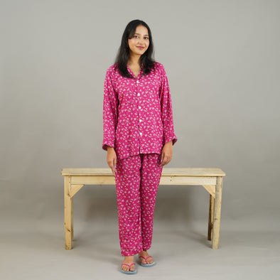FUSHIA GARDEN SUMMER LINEN PJS