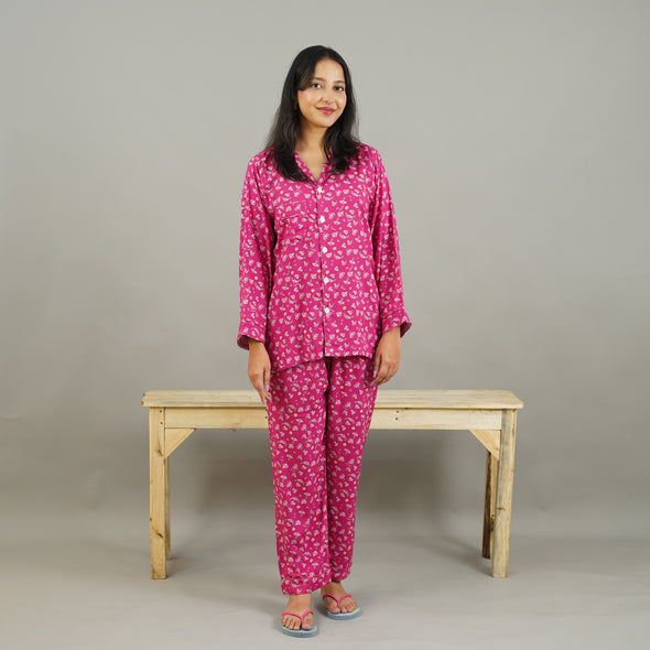 FUSHIA GARDEN SUMMER LINEN PJS