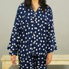 NAVY POLKA SUMMER LINEN PJS