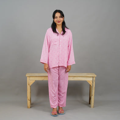 BLUSH DOTS SUMMER LINEN PJS