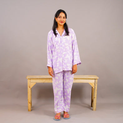 LILAC FLUTTER SUMMER LINEN PJS