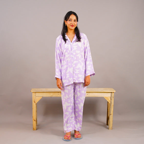 LILAC FLUTTER SUMMER LINEN PJS