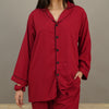 BLOOD RED SOLID LINEN PJS.