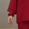BLOOD RED SOLID LINEN PJS.