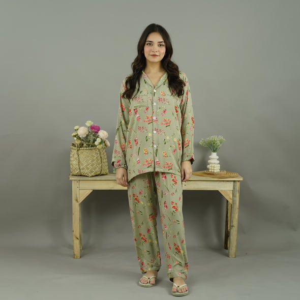OLIVE PETALS SUMMER LINEN PJS