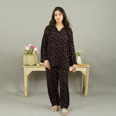 NOIR PETALS SUMMER LINEN PJS