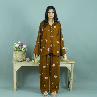 CARAMEL BLOOM SUMMER LINEN PJS