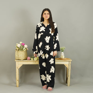 MONOCHROME PETALS WINTER LINEN PJS