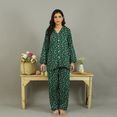 EMERALD PETALS SUMMER LINEN PJS