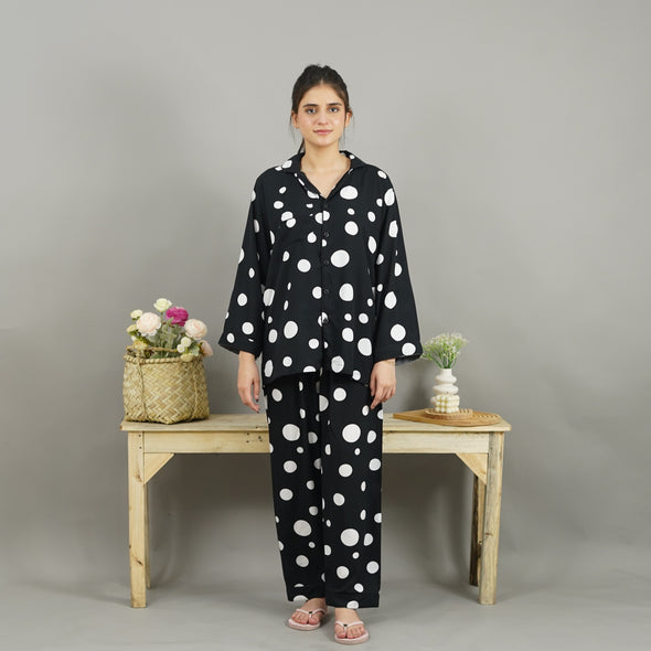 NOIR POLKA SUMMER LINEN PJS