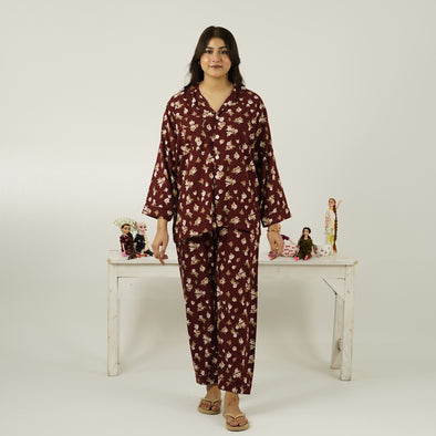 MAROON SERENITY LINEN PJS