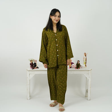 OLIVE BLOSSOM LINEN PJS
