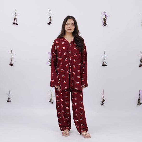 CHERRY BOW MATERNITY/MODEST PJS