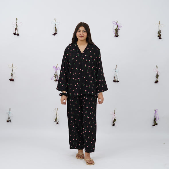 ROSY NOIR LINEN PJS