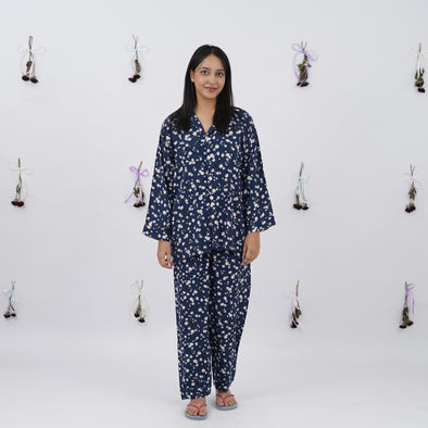 MIDNIGHT BLOOM LINEN PJS
