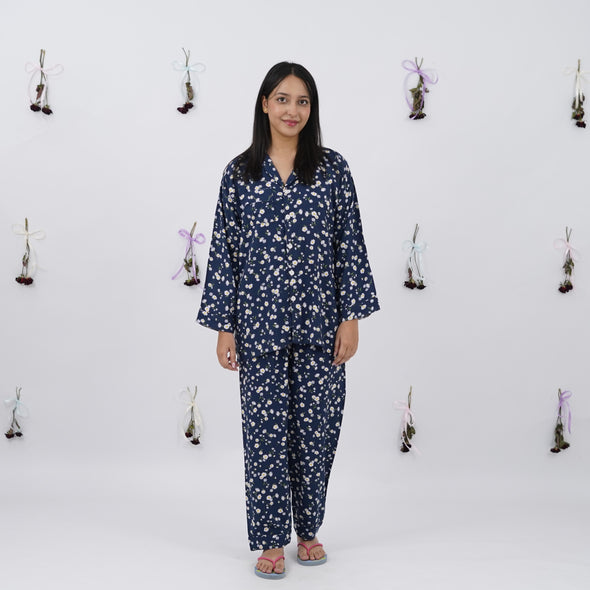 MIDNIGHT BLOOM LINEN PJS