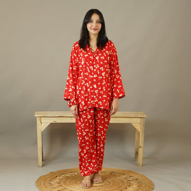 SCARLET PETALS SUMMER LINEN PJS