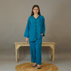TEAL SOLID SUMMER LINEN PJS