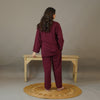 MAROON SOLID SUMMER LINEN PJS