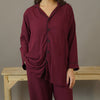 MAROON SOLID SUMMER LINEN PJS